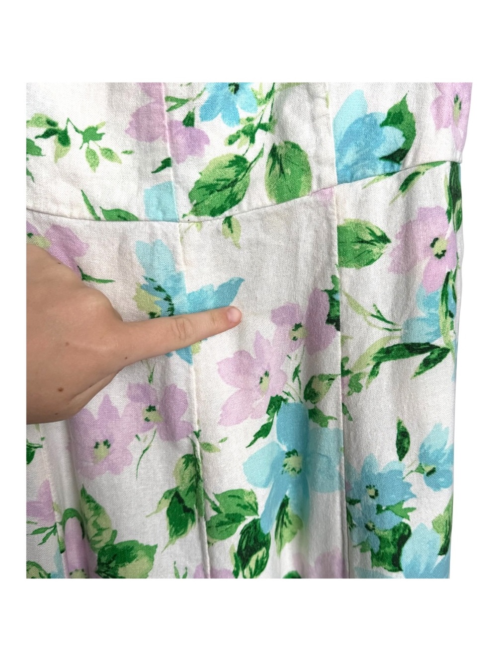 Old Navy Linen Blend Fit N Flare Midi Dress Size Medium Sleeveless Modern Hour - Picture 6 of 16